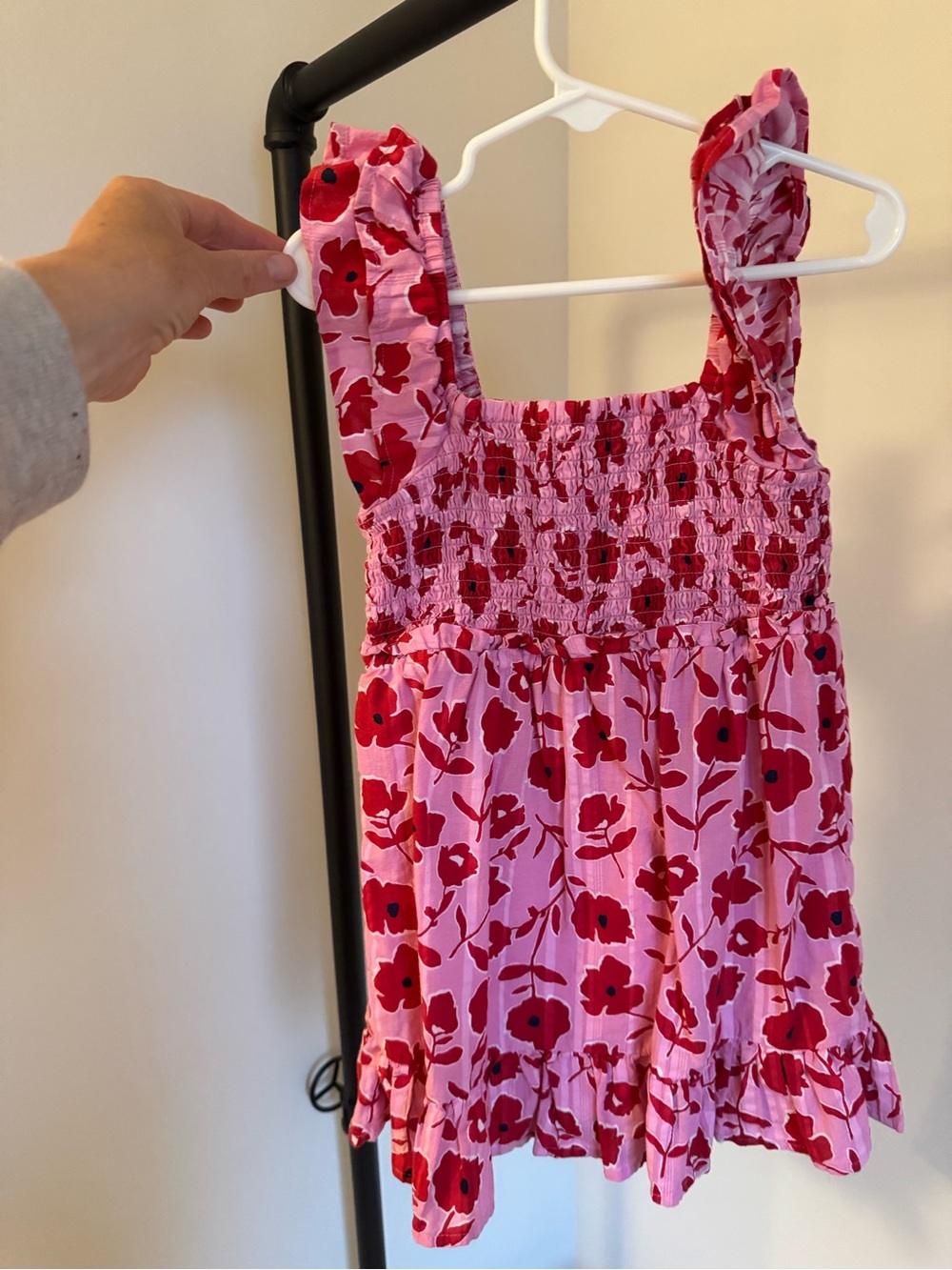Vineyard Vines Pink Dress with Red Floral Print - Girls